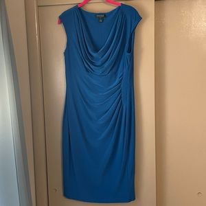 Ralph Lauren womens size 14 blue scoop neck dress, only worn once, like new